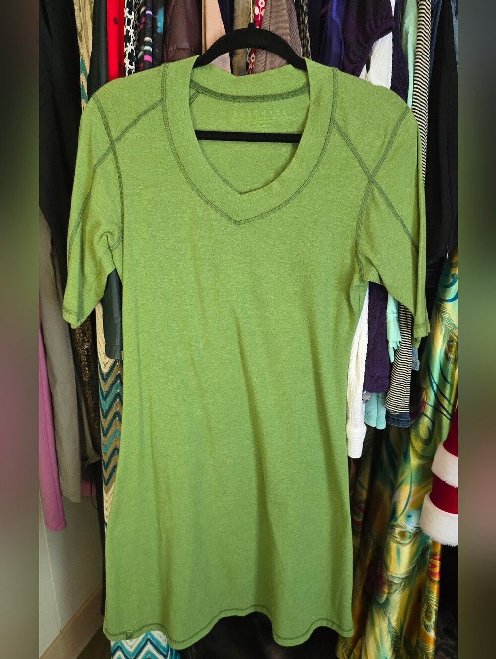 EarthTec Green V-Neck Mini Dress